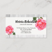 Carte De Visite Aquarelle rustique Roses roses rose Art Floral (Dos)