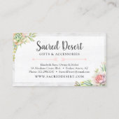 Carte De Visite Aquarelle rustique Succulent Désert Cactus Boho (Dos)