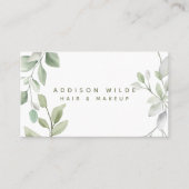 Carte De Visite Aquarelle rustique Verdure Artiste de maquillage f (Devant)