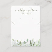 Carte De Visite Aquarelle rustique Verdure Bijoux (Devant)