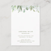 Carte De Visite Aquarelle rustique Verdure Bijoux (Dos)