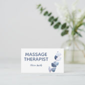 Carte De Visite Aquarelle rustique Vert moderne Massage floral (Debout devant)