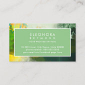 Carte De Visite Aquarelle Sage vert Ombre élégant (Devant)