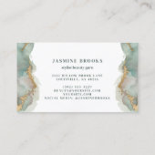 Carte De Visite Aquarelle sarcelle et or  (Dos)