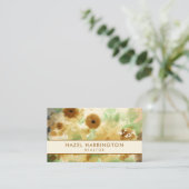 Carte De Visite Aquarelle scannable QR Code Floral Boho tendance (Debout devant)