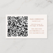 Carte De Visite Aquarelle scannable QR Code Floral Boho tendance (Dos)