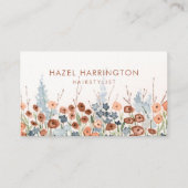 Carte De Visite Aquarelle scannable QR Code Floral Boho tendance (Devant)