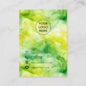 Carte De Visite Aquarelle simple Ajouter le logo Boucles d'oreille (Dos)