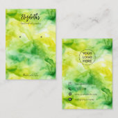 Carte De Visite Aquarelle simple Ajouter le logo Boucles d'oreille (Devant / Derrière)