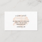 Carte De Visite Aquarelle simple élégante Poche Professionnel (Dos)