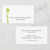 Carte De Visite Aquarelle simple et élégante Floral Therapist (Devant / Derrière)