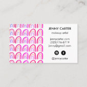 Carte De Visite Aquarelle simple Rainbows Motif Cool violet (Dos)