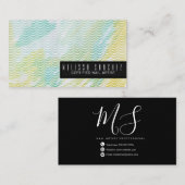 Carte De Visite Aquarelle Sirène échelles Salon Beauté (Devant / Derrière)