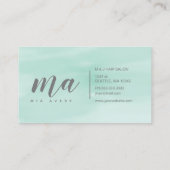 Carte De Visite Aquarelle sophistiquée menthe simple (Dos)