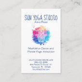 Carte De Visite *~* Aquarelle Spa Hamsa Hand Yoga (Dos)