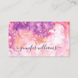 Carte De Visite Aquarelle Sparkly Gold Foil Artiste de maquillage 
