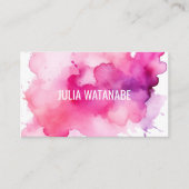 Carte De Visite Aquarelle Splash QR Code Médias sociaux Moderne (Devant)
