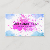 Carte De Visite Aquarelle Splat Artistique Expressive (Devant)