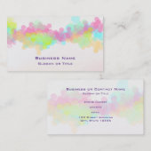 Carte De Visite Aquarelle Splatter Colorful Abstract Design (Devant / Derrière)
