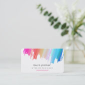 Carte De Visite Aquarelle Splatter Élégant Abstrait moderne chic (Debout devant)