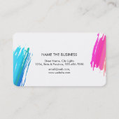 Carte De Visite Aquarelle Splatter Élégant Abstrait moderne chic (Dos)