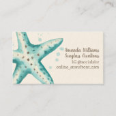 Carte De Visite Aquarelle Starfish Tendance Peinture Speckle Coast (Devant)