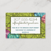 Carte De Visite Aquarelle style fil tricot crochet homespun bu (Dos)