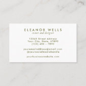 Carte De Visite Aquarelle stylée Floral Personnalisé  (Dos)