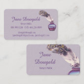 Carte De Visite Aquarelle Stylo Plumes Artistique Stylo Notaire Cl (Devant / Derrière)