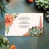 Carte De Visite Aquarelle Succulente Désert du sud-ouest