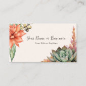 Carte De Visite Aquarelle Succulente Désert du sud-ouest (Devant)