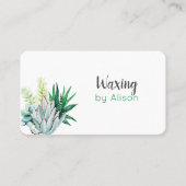 Carte De Visite Aquarelle succulente du plante de cirage (Devant)