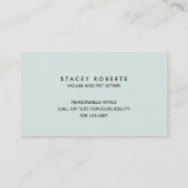 Carte De Visite Aquarelle Succulente Plante Maison Animaux de comp (Dos)