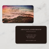 Carte De Visite Aquarelle Sunset Mountains Signature du paysage (Devant / Derrière)