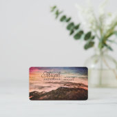 Carte De Visite Aquarelle Sunset Mountains Signature du paysage (Debout devant)