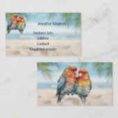 Carte De Visite Aquarelle sur mesure Tropical Parrot Business (Devant / Derrière)
