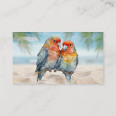 Carte De Visite Aquarelle sur mesure Tropical Parrot Business (Dos)