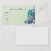 Carte De Visite Aquarelle sur mesure Tropical Parrot Business (Devant / Derrière)