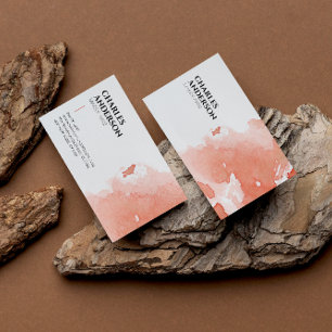 Carte De Visite Aquarelle Terracotta Abstrait Boho unique