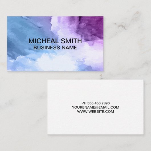 Carte De Visite Aquarelle texture Arrière - plan (Devant / Derrière)