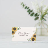 Carte de visite aquarelle tournesol (Debout devant)