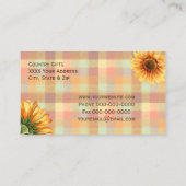 Carte De Visite Aquarelle Tournesol Pays Planté (Dos)