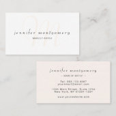 Carte De Visite Aquarelle transparente moderne Monogramme (Devant / Derrière)