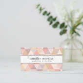 Carte De Visite Aquarelle Triangle Crème rose Mauve Gris Code QR (Debout devant)