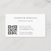Carte De Visite Aquarelle Triangle Crème rose Mauve Gris Code QR (Dos)