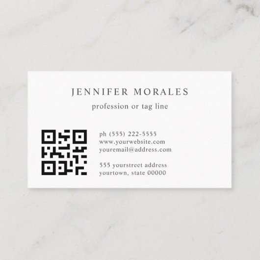 Carte De Visite Aquarelle Triangle Crème rose Mauve Gris Code QR (Dos)