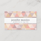Carte De Visite Aquarelle Triangle Crème rose Mauve Gris Code QR (Devant)