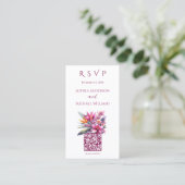 Carte De Visite Aquarelle Tropical Bliss-RSVP-QR code- (Debout devant)