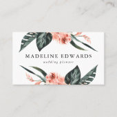 Carte De Visite Aquarelle Tropical Coral Floral (Devant)