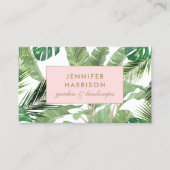 Carte De Visite Aquarelle Tropical Feuille Motif Designer (Devant)